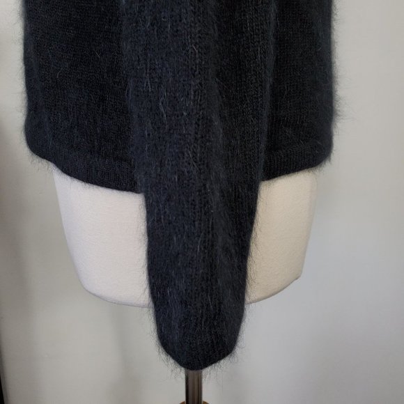 Bridgetown Collection Black Beaded Neckline Angora Wool Blend Sweater Size M - Picture 4 of 7